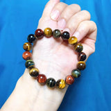 Tiger Eye Stone Bracelet Colorful Crystal Red Yellow