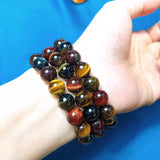 Tiger Eye Stone Bracelet Colorful Crystal Red Yellow