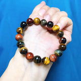 Tiger Eye Stone Bracelet Colorful Crystal Red Yellow