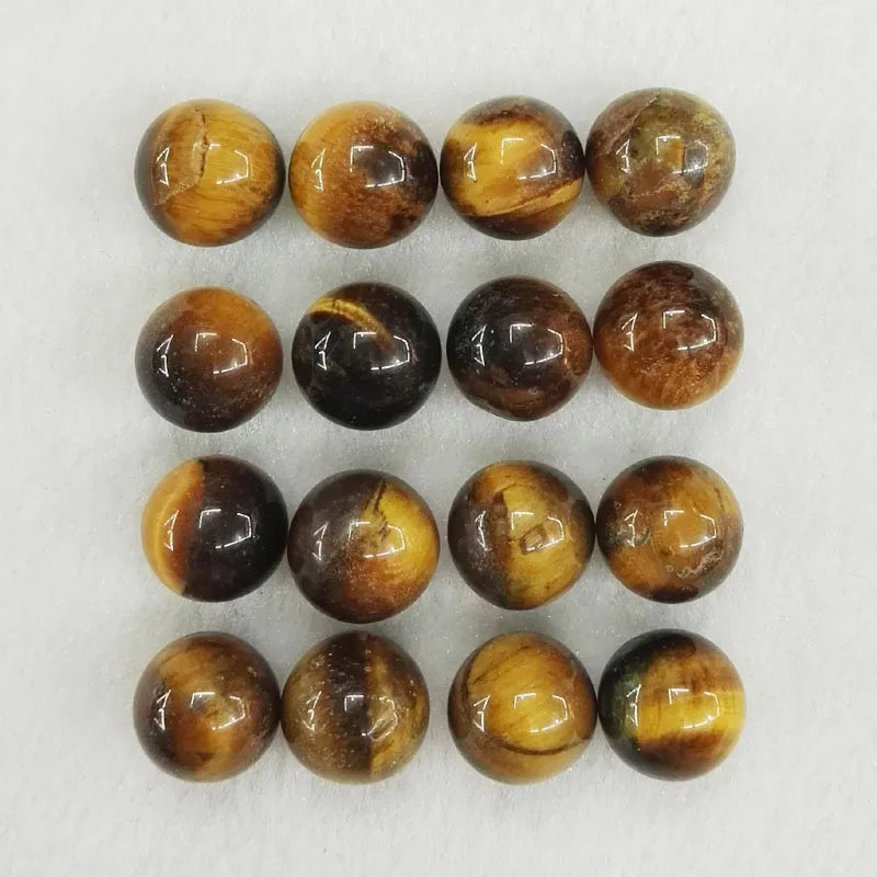 Tiger Eye Stone Round Ball Bead 12mm No Hole Charms Stone Beads