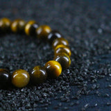 Tiger's Eye 8mm Women Elastic Rope Bracelet Natural Stone Fine Jewelry