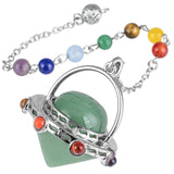 Tiger's Eye Stone Pendulum With 7 Chakra Beads Chain