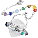 Tiger's Eye Stone Pendulum With 7 Chakra Beads Chain