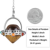 Tiger's Eye Stone Pendulum With 7 Chakra Beads Chain