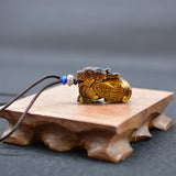 Tiger's Eye Stone Fly Dragon Pendant Chain Man Amulet Jade Jewelry