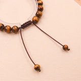 Tiger's Eyes Stone Chakra Bracelet Natural Gemstone Unisex Woven Beaded Jewelry