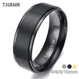 Tigrade 4/6/8/10mm Titanium Ring Wedding Band Silver Brushed Engagement Rings