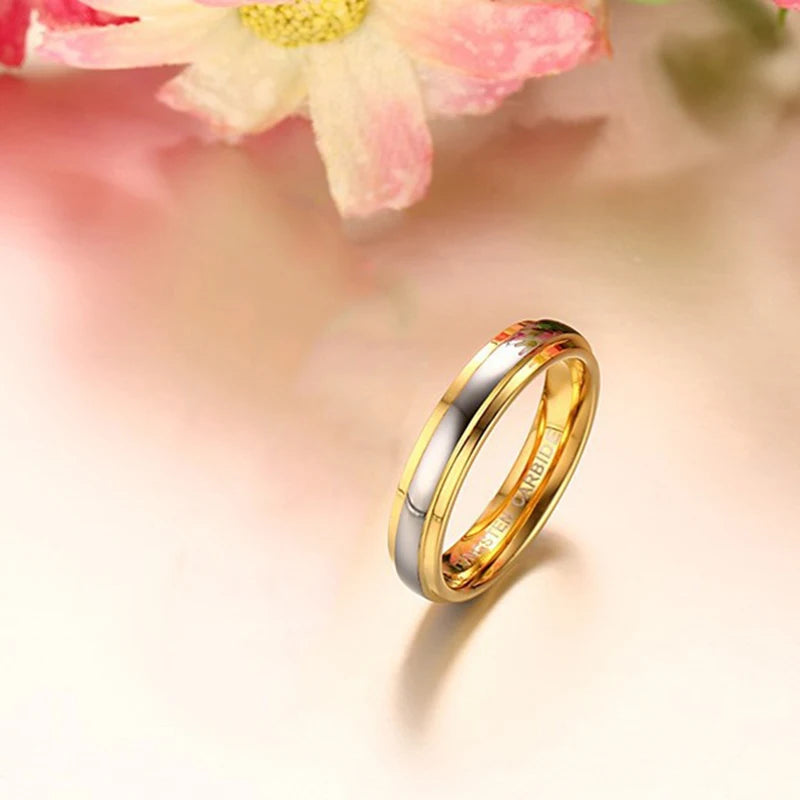 4mm/6mm Tungsten Carbide Ring Plated Polished Wedding Bands