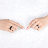 Tigrade Titanium Ring for Men 6/8mm Brushed Couple Wedding Band Unisex