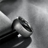 6mm 8mm Tungsten Carbide Men's Ring Silver Brushed Unisex Wedding Band