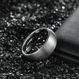 6mm 8mm Tungsten Carbide Men's Ring Silver Brushed Unisex Wedding Band