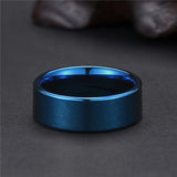Tigrade 8mm Flat Wedding Rings Men Tungsten Carbide Polished Engagement Ring