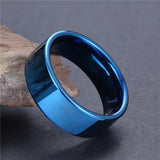 Tigrade 8mm Flat Wedding Rings Men Tungsten Carbide Polished Engagement Ring