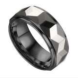Tigrade 8mm Tungsten Carbide Ring Gold/Black Wedding Bands