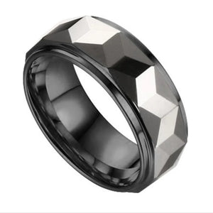 Tigrade 8mm Tungsten Carbide Ring Gold/Black Wedding Bands