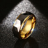 Tigrade 8mm Tungsten Carbide Ring Gold/Black Wedding Bands