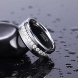 8mm Tungsten Wedding Band CZ Eternity Ring Size 7-13