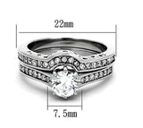 Tigrade CZ Women's Stainless Steel Ring Set Wedding Band Engagement Rings
