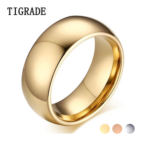 Tigrade Domed Men Tungsten Ring Rose Gold, Gold,Silver Pure Carbide Ring