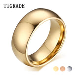 Tigrade Domed Men Tungsten Ring Rose Gold, Gold,Silver Pure Carbide Ring