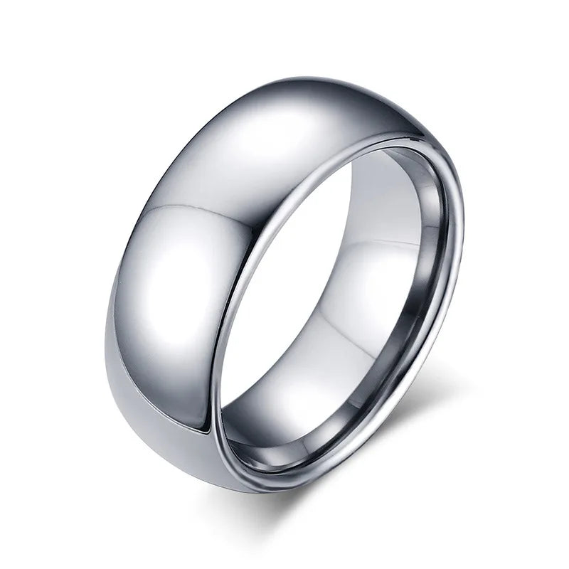 Tigrade Domed Men Tungsten Ring Rose Gold, Gold,Silver Pure Carbide Ring
