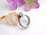 Tigrade Pink Camo CZ Ring Set Titanium Wedding Band Engagement Couple Rings