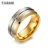 Tigrade Silver Tungsten Men Ring Wedding Band Brushed Engagement Rings