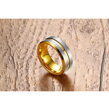 Tigrade Silver Tungsten Men Ring Wedding Band Brushed Engagement Rings