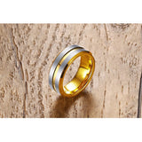 Tigrade Silver Tungsten Men Ring Wedding Band Brushed Engagement Rings