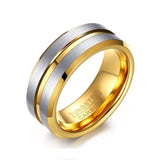 Tigrade Silver Tungsten Men Ring Wedding Band Brushed Engagement Rings