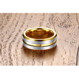 Tigrade Silver Tungsten Men Ring Wedding Band Brushed Engagement Rings