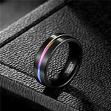 Tigrade Man Ring 5/7/9mm Tungsten Carbide Rings Colorful Line Wedding Bands