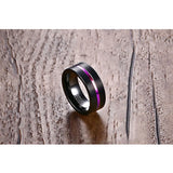 Tigrade Men Thin Line Tungsten Ring Wedding Bands 8MM