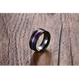 Tigrade Men Thin Line Tungsten Ring Wedding Bands 8MM