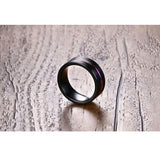 Tigrade Men Thin Line Tungsten Ring Wedding Bands 8MM