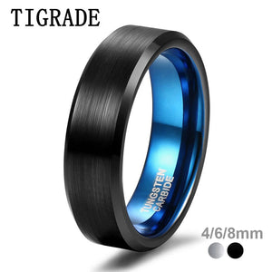 Tigrade Men Tungsten Ring 4/6/8mm Wedding Band Engagement