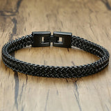 Tigrade Mens Stainless Steel Bracelet Braided Rope Chain Silver/Gold/Black