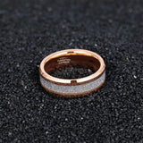 Tigrade 8mm Tungsten Wedding Rings Rose Silver Matte Band Size 7-13