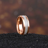Tigrade 8mm Tungsten Wedding Rings Rose Silver Matte Band Size 7-13