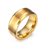 Tigrade Tungsten Carbide Ring Beveled Edges Polished Matte Comfort Fit
