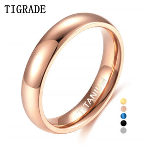 Tigrade Rose Ring 4mm Wedding Band Titanium Unisex Classic Ring Men