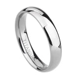 Tigrade Rose Ring 4mm Wedding Band Titanium Unisex Classic Ring Men