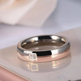 Tigrade Titanium Rings for Women 4mm Engagement Bands CZ Inlaid Size 5-12