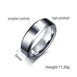 Tigrade Tungsten Ring Polished Engraved Wedding Band Gift