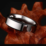 Tigrade Tungsten Ring Polished Engraved Wedding Band Gift