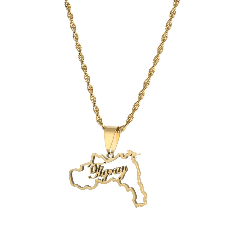 Tigray Region Map Flag of Ethiopia Pendant Necklace
