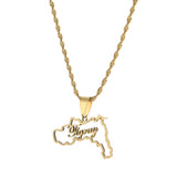 Tigray Region Map Flag of Ethiopia Pendant Necklace