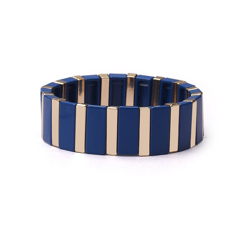 Enamel Tila Tile Bead Bracelets Boho Tile Bangle Bracelet Set