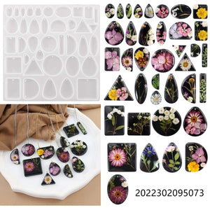 Time Gem Pendant Necklace Keychain Crystal Epoxy Resin Mold Silicone Mould