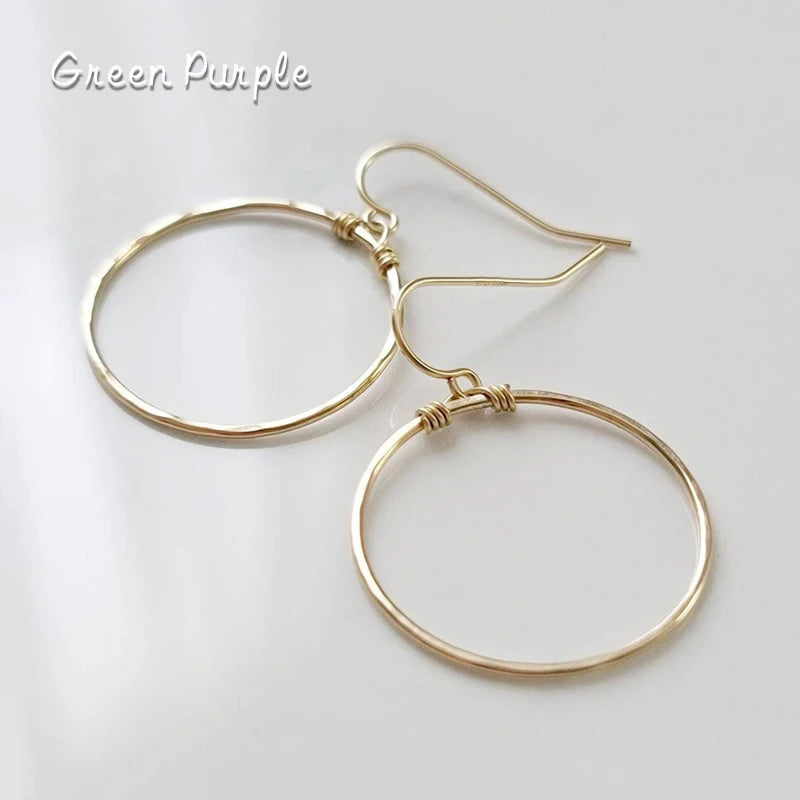Timeless Classic Circle Earrings 14K Filled Jewelry Boho Drop Earrings
